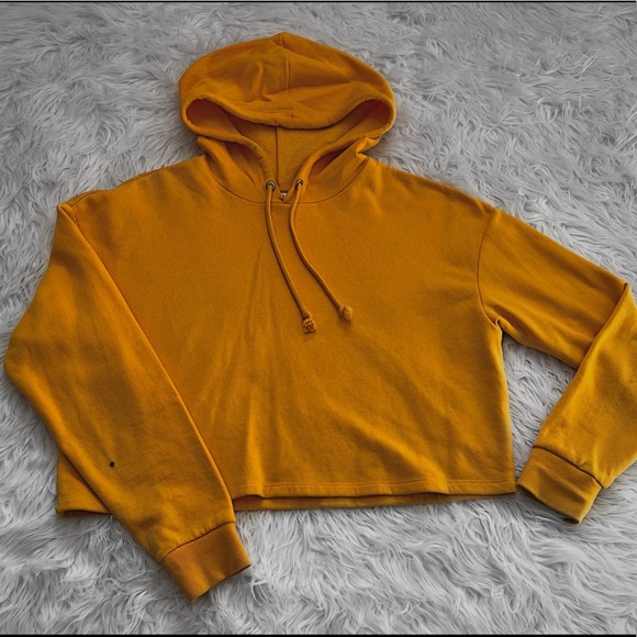 Cropped Mustard Yellow Hoodie - Picture 2 of 2